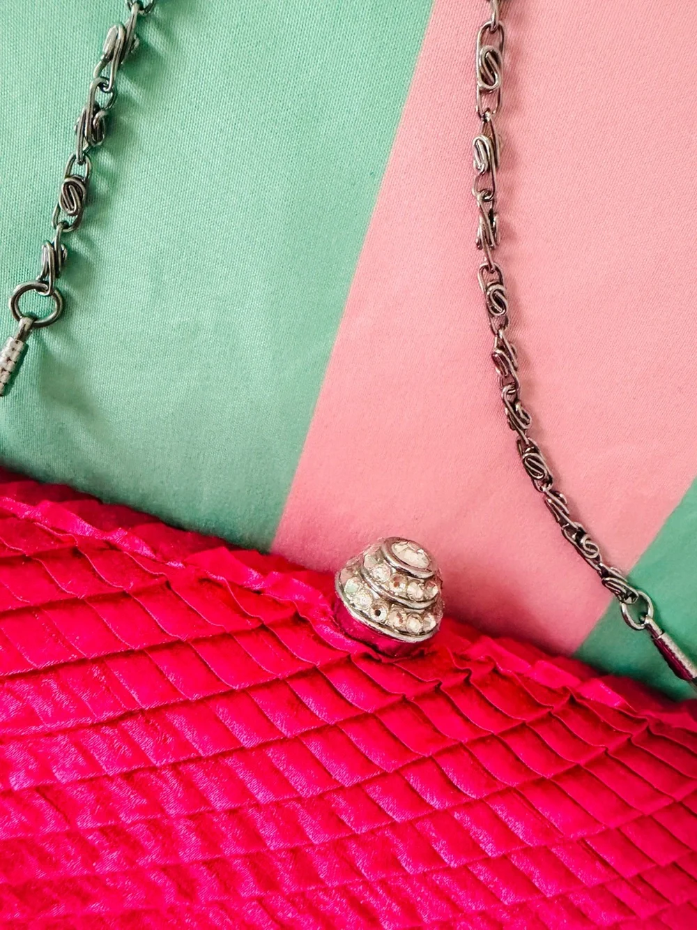 Elegant Pink satin handbag